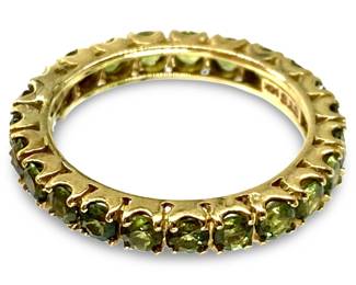 Peridot Inlaid 14K Gold Ring