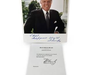 Senator Edward Kennedy Signed Photo/Note