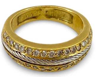 Diamond Inlaid 18K Gold Ring