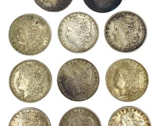 11pc 1879-1921 Morgan Silver Dollars