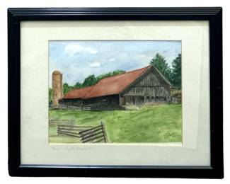 Signed E. Roberts Fayette County Watercolor