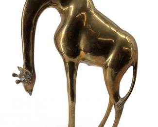Mid Century Modern Cast Brass Giraffe Figure