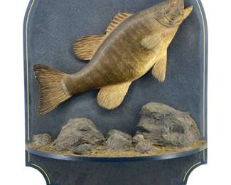 Mid 20th Century Joe Neale Wood Bass Fish Carving