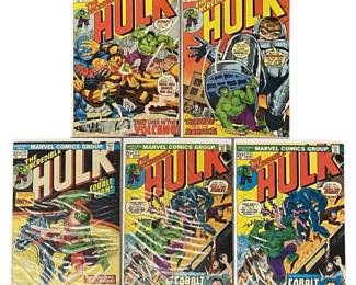 5pc Vintage Marvel The Incredible Hulk Comics