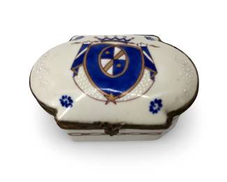 Vintage France Hand Painted Porcelain Snuff Box