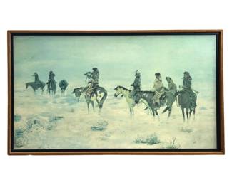 C.M. Russell “Lost in a Snow Storm"Print on Canvas