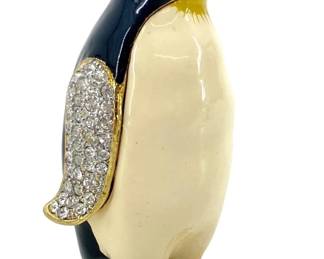 Rhinestone Bejeweled Penguin Trinket Box