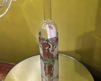 Hand Painted Bottle with Stopper 