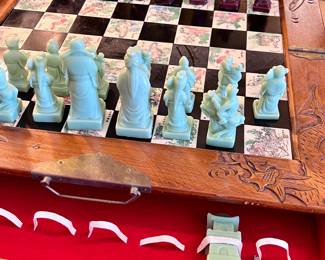 Vintage Asian Inspired Chess Set