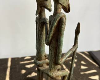 DOGON couple- Bronze- The primordial couple is representing sitting on the stool.