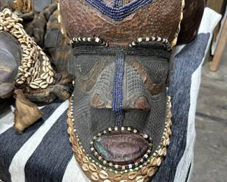 KUBA MASK-ceremonial helmet mask-origin Congo. Special mask for the king .