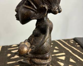Cameroon figure- fine Bamileke Maternity Figure- bronze.