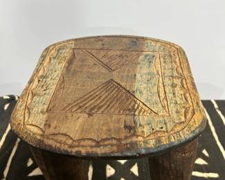 Senufo stool- beautiful top art craving.