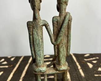 DOGON couple- Bronze- The primordial couple is representing sitting on the stool.