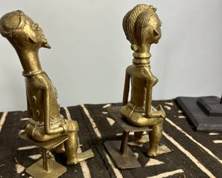 Baule couple-Cote d'Ivoire. Antique old bronze- very heavy.