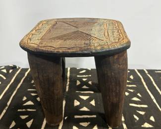 Senufo stool- beautiful top art craving.