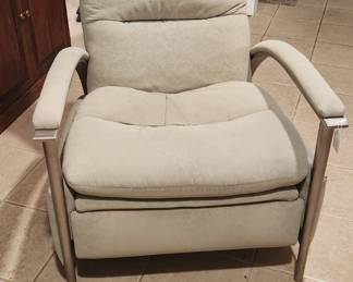Suede leather recliner