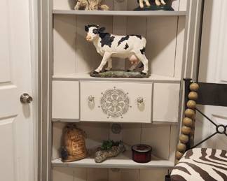 Corner rustic farm cabinet