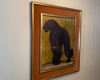 Very unique, mid-century art piece of a black panther