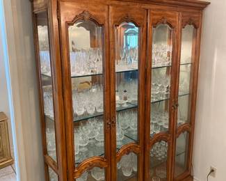 Large lighted double curio/display cabinet.
Waterford pieces