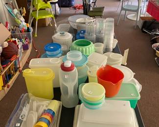 Tupperware and other plastic storage containers 