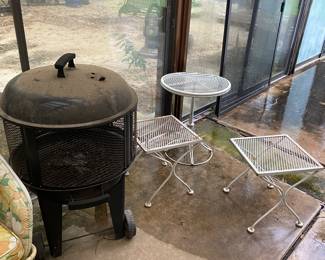 Fire pit and misc patio furniture 