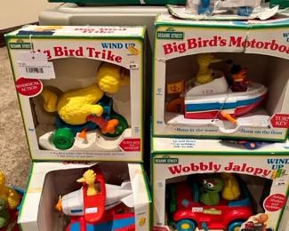 Big Bird Trike Toy, Big Bird's Motorboat toy, Wobbly Jalopy Toy
