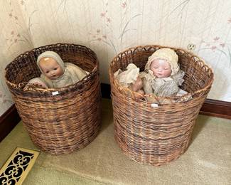 Baskets, Vintage Dolls
