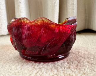 Fenton Glass Red Amber Votive Candle Holder