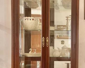 Mahogany Lighted Display Cabinet; Lenox Collection