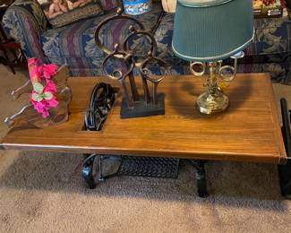 Vintage sewing machine coffee table. Real unique