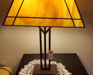 Slag Glass Lamp