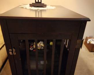Decorative dog crate End Table
