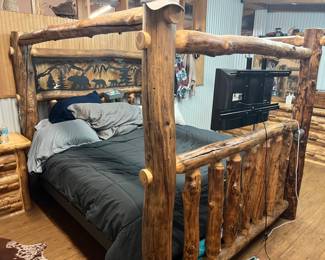 Rustic Log King Size Bed