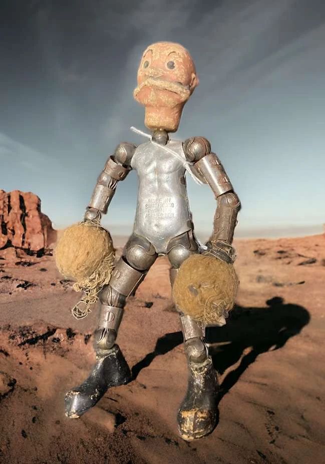 Antique 1920s Swiss Bucherer Jointed Metal Doll