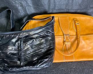 Mesace Colombian Made Leather Bag And Eel Skin Purse 