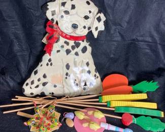 Traditions By Mimi Steel Oil Drum Dog Art And Vegetable Row Markers 