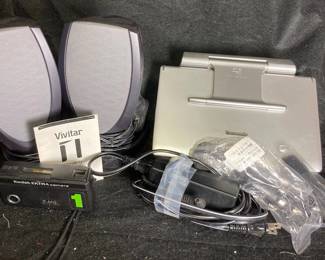  Ready Panasonic Portable Dvd Player, Kodak Ektra Camera And Speakers