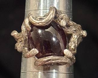 Garnet Sterling Accent Ring