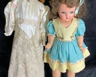 Ideal Plastic Doll And Porcelain And Leather Doll