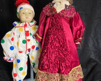 Antique Tin Headed Baby Doll And Armand Marseille Doll 