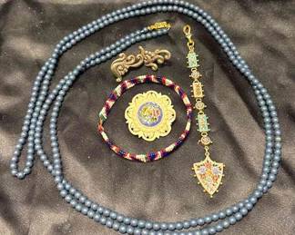 Italian Micro Mosaic Pocket Watch Fob, Pendant Others