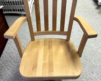 Solid Pine Rolling, Swiveling Office Chair