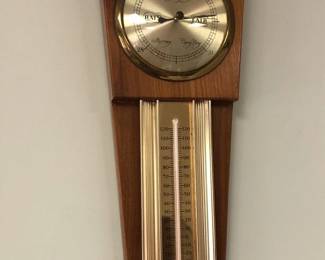 Solid Walnut Handcrafted Wall Thermometer Weather Forecaster