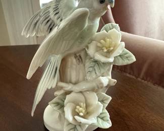 RARE Ardalt Verithin Hand-painted Porcelain Parakeet Figure