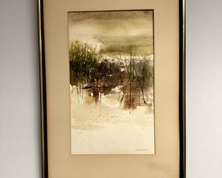 Betty Loehle Framed, Signed, and Matted Watercolor