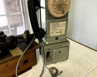 Vintage Automatic Electric Company 3-Coin Slot Rotary Payphone