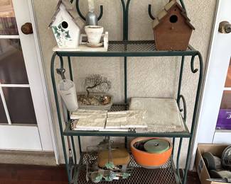 Green Metal Plant Stand Shelves