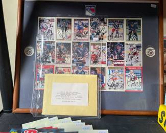 New York Rangers Autographed Hockey Card Collage 1991-1992