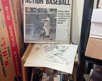 Roger Maris' Action Baseball Game, Detroit Lions Billy Sims NFL Drawings